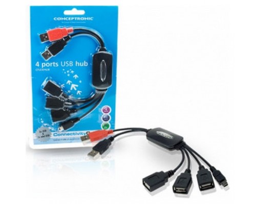 HUB USB 2.0 CONCEPTRONIC A 3 PUERTOS USB + 1 MINI USB