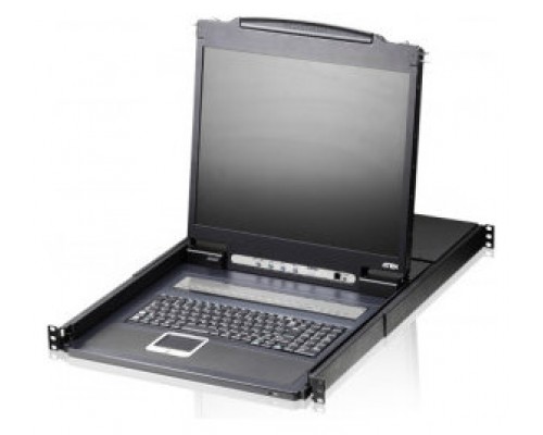 Aten Consola LCD single rail con switch KVM integrado VGA PS/2-USB de 8 puertos (Espera 4 dias)