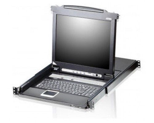 Aten Consola LCD single rail con switch KVM integrado VGA PS/2-USB de 16 puertos (Espera 4 dias)