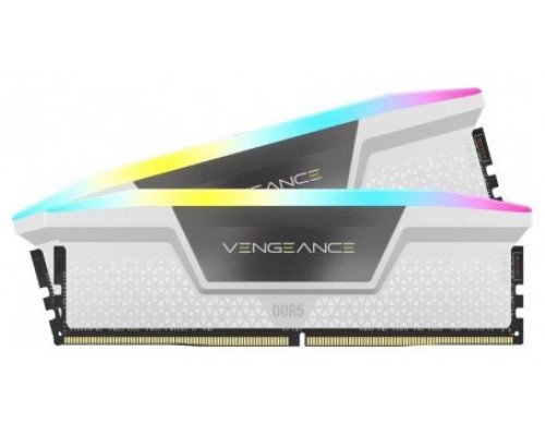 MEMORIA CORSAIR DDR5 32GB 2X16GB PC6000 VENGEANCE RGB BLANCA CMH32GX5M2E6000C36W (Espera 4 dias)