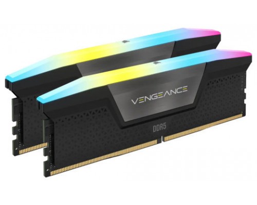 DDR5 32 GB(2X16KIT) 6000 VENGEANCE RGB BLACK CORSAIR (Espera 4 dias)