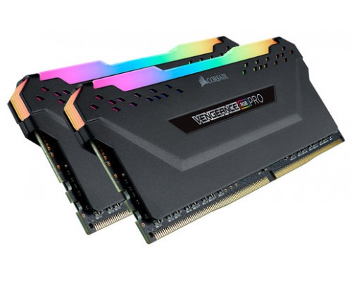 DDR4 32 GB(2X16KIT) 2666 VENGEANCE PRO BLACK RGB LED CORSAIR (Espera 4 dias)