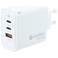 CARGADOR COOLBOX GAN 65W USB-C/USB-C/USB-A PARED