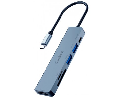 MINI DOCK C61 USB-C (2xUSB3.2/HDMI 4K/USB-C PD/1SD-MICROSD) COOLBOX (Espera 4 dias)