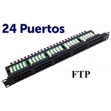 Panel de Parcheo 24 Puertos Krone FTP CAT6 Enracable 19” en 1U Negro CROMAD (Espera 2 dias)