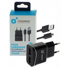 Pack Cargador de Corriente 2.1A + Cable MICRO USB CROMAD (Espera 2 dias)