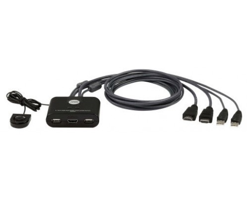ATEN Switch KVM USB FHD HDMI de 2 puertos en formato cable (Espera 4 dias)