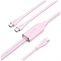 CABLE USB-C/M A 2xUSB-C/M 1.5 M ROSA VENTION (Espera 4 dias)
