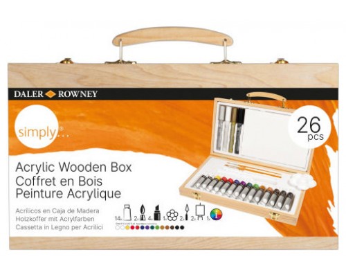 CAJA DE MADERA SET DE PINTURA ACRÍLICO DALER ROWNEY D12650055000 (Espera 4 dias)