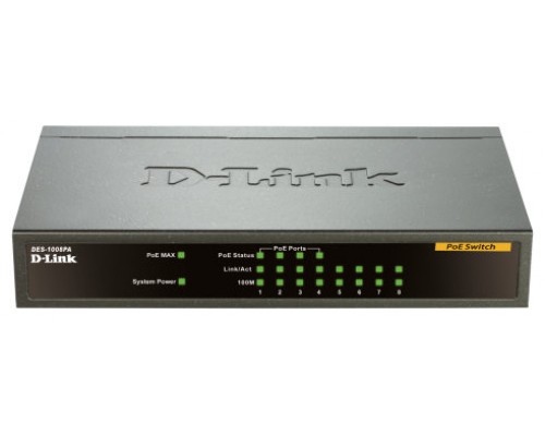 SWITCH NO GESTIONABLE D-LINK DES-1008PA 8P ETHERNET