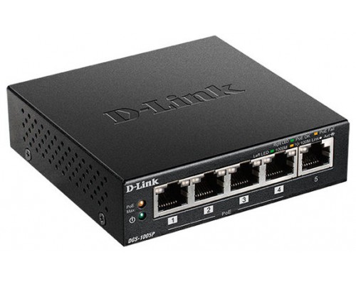 SWITCH D-LINK  5P DGS-1005P/E 10/100/1000 4P PoE SOHO