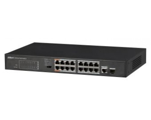 (DH-PFS3117-16ET-135) DAHUA SWITCH POE 16 PUERTOS + 1 PUERTO GIGABIT (Espera 4 dias)