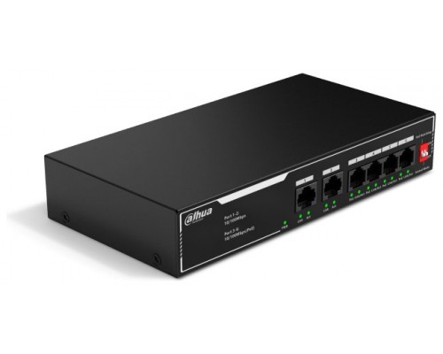 SWITCH IT DAHUA DH-SF1006LP 6-PORT UNMANAGED DESKTOP SWITCH WITH 4-PORT POE