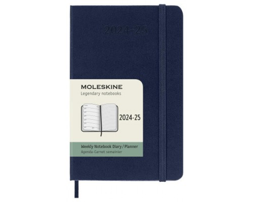 AGENDA 18 MESES 2024-2025 SEMANAL P (9 X 14 CM) AZUL ZAFIRO TAPA DURA MOLESKINE DHB2018WN2Y25 (Espera 4 dias)