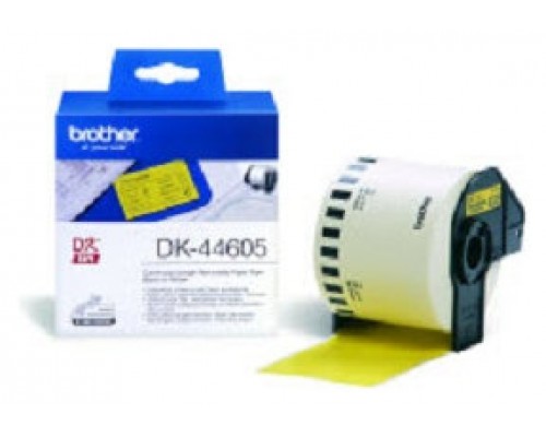 BROTHER Rollo de Papel Continuo Removible Amarillo de 62mm x 30,48m