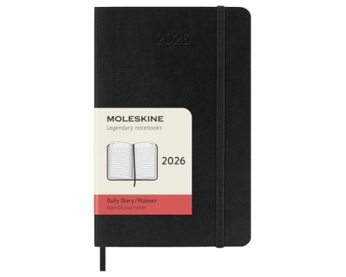 AGENDA 2026 TAPA BLANDA 12 MESES DIARIA P (9 x 14 CM) NEGRA MOLESKINE DSB12DC2Y26 (Espera 4 dias)