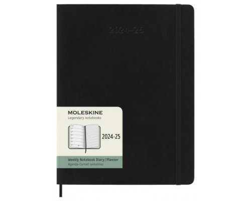 AGENDA 18 MESES 2024-2025 SEMANAL XL (19 X 25 CM) NEGRA TAPA BLANDA MOLESKINE DSB18WN4Y25 (Espera 4 dias)