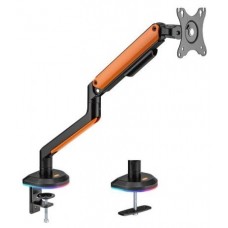 AISENS - SOPORTE DE MESA RGB GAMING CONTRAPESO GIRATORIO E INCLINABLE PARA MONITOR/TV 9KG (3 PIVOTES, 1 BRAZO) DE 17-32, NEGRO-NARANJA