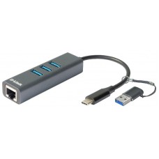 D-Link DUB-2332 USB-C/USB GbE Adapter 3xUSB 3.0