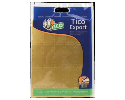 PAQUETE 10 HOJAS ETIQUETAS SATINADAS ORO 45X21 MM TICO E-GL-4521 (Espera 4 dias)