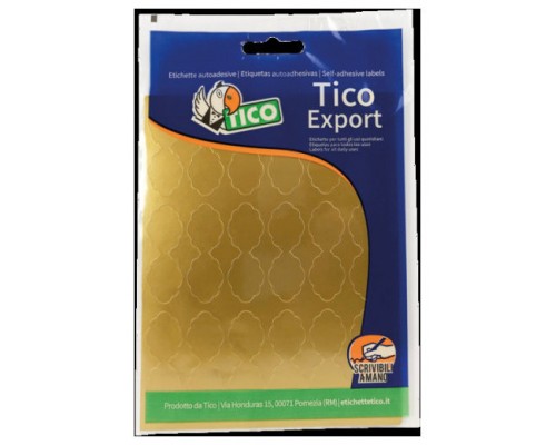 PAQUETE 10 HOJAS ETIQUETAS SATINADAS ORO 48X18 MM TICO E-GL-4818 (Espera 4 dias)