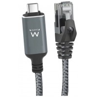 EWENT Cable USB-C 3.1 A RJ45 CAT6 FTP, 1Gbps, 2m-125 EWENT Cable USB-C 3.1 A RJ45 CAT6 FTP, 1Gbps, 2m