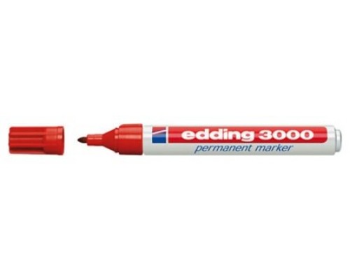 MARCADOR PERMANENTE PUNTA REDONDA 1.5-3MM 3000 ROJO EDDING 3000-02 (MIN10) (Espera 4 dias)