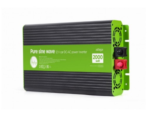 INVERSOR CORRIENTE DC-AC GEMBIRD  COCHE DE ONDA SINUSOIDAL PURA DE 12 V 2000 W