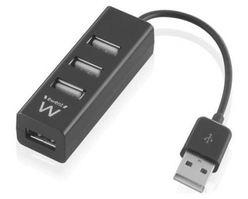 HUB EWENT USB 2.0 HIGH SPEED USB-A 4 PUERTOS NEGRO