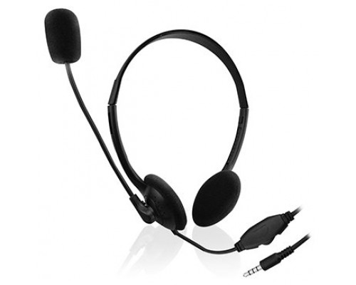 AURICULARES C/MICROFONO EWENT EW3567 C/VOLUMEN NEGRO (Espera 4 dias)