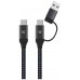 EWENT EW9918 Cable de carga usb-C a usbA/B 2 en 1