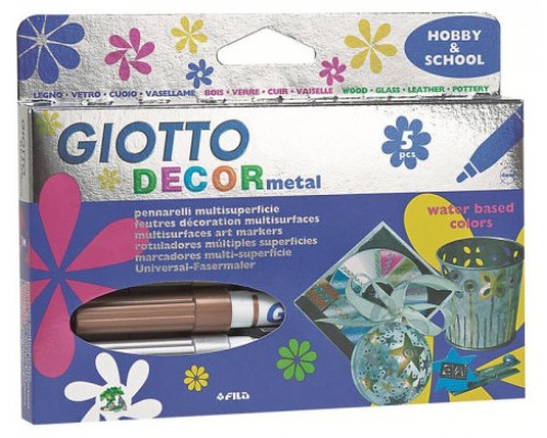 ESTUCHE 5 ROTULADORES DECOR METALLIC GIOTTO F45290000 (Espera 4 dias)