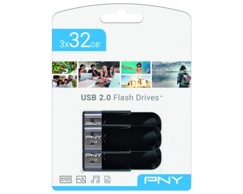 USB 2.0 PNY 3X 32GB ATTACHE4 PACK