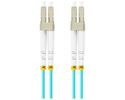 CABLE DE FIBRAOPTICA LANBERG 1M MULTI LC/UPC-LC/UPC DUPLEX OM3 50/125 LSZH  AZUL