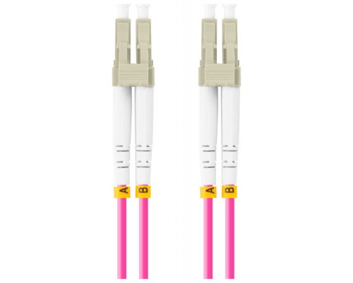 CABLE DE FIBRAOPTICA LANBERG 1M MULTI LC/UPC-LC/UPC DUPLEX OM4 50/125 LSZH VIOL