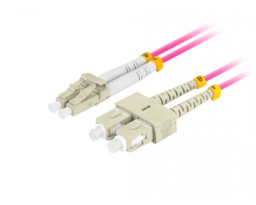 CABLE DE FIBRA OPTICA LANBERG 1M MULTI LC/UPC-SC/UPC DUPLEX LSZH OM4 50/125 3.0