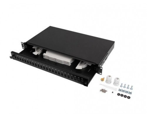 PATCH PANEL LANBERG 1U 19" FIBRA OPTICA 24 PTS SC SIMPLEX O 24 PTS LC DUPLEX BK