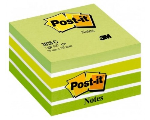 CUBO 450 HOJAS NOTAS ADHESIVAS 76X76MM COLORES SURTIDOS VERDES 2028-GN POST-IT 7100200375 (Espera 4 dias)