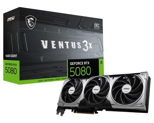 MSI VENTUS GeForce RTX5080 16G 3X OC NVIDIA GeForce RTX 5080 16 GB GDDR7 (Espera 4 dias)
