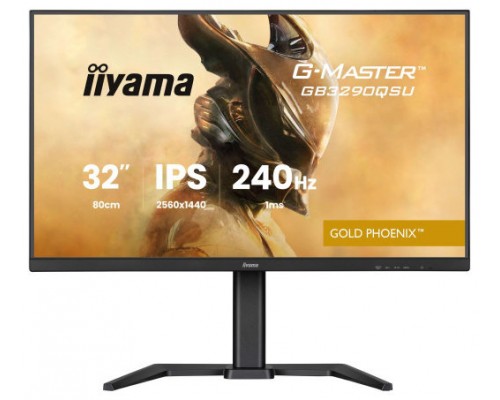 MONITOR IIYAMA, 32 PULGADAS, G-MASTER GB3271QSU-B1 FAST IPS QHD 165HZ 1MS FREESYNC USB-A ALTAVOCES ALTURA AJUSTABLE (Espera 4 dias)