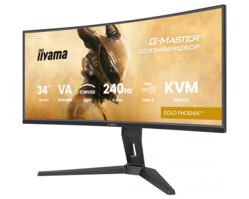 MONITOR IIYAMA G-MASTER GCB3486WQSCP-B1, 34", 1500R,  240HZ, USB-C (95W), KVM, LAN, 500CD (Espera 4 dias)