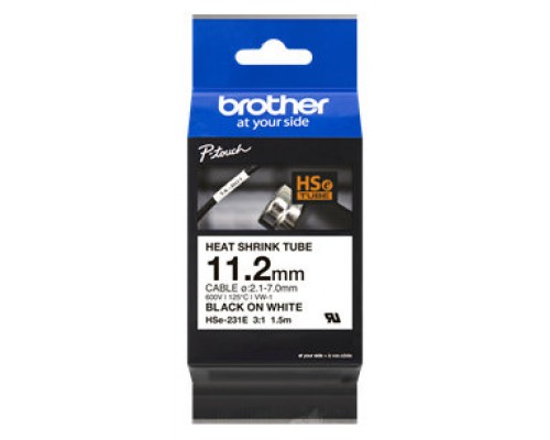 ETIQUETA CINTA TUBO TERMORRETRACTIL BROTHER HSE-231E A11.2mm L1.5m CABLE 0.2-7.00mm (Espera 4 dias)