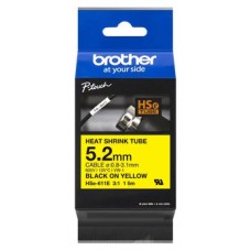 BROTHER Cinta tubo termorretractil. Texto negro sobre fondo amarillo. PTE300, PTE550W, PTP750W, PTP9