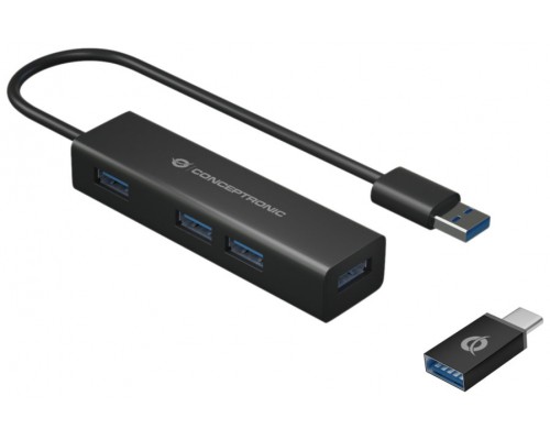 HUB USB 3.0 CONCEPTRONIC HUBBIES06B 4 PUERTOS USB 3.0