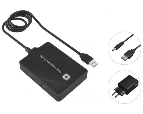HUB USB3.0 CONCEPTRONIC HUBBIES11B 4 PUERTOS Y CABLE