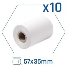 iggual Pack 10 rollos papel térmico datáfono 57x35