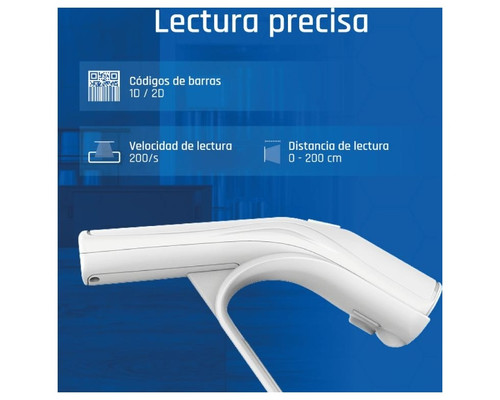 iggual Lector código barras 2D USB botón blanco-123 iggual Lector código barras 2D USB botón blanco