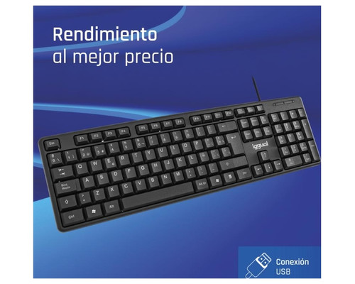 iggual Teclado USB estándar CK-STANDARD-105T negro-120 iggual Teclado USB estándar CK-STANDARD-105T negro