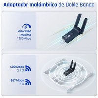 iggual Adaptador USB Wifi 1300 Mbps dual 2.4G/5G-122 iggual Adaptador USB Wifi 1300 Mbps dual 2.4G/5G