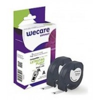 ARMOR    WECARE Etiqueta Blanca Texto negro para DYMO LETRATAG PLAST 12mmx4m. Dos cintas por caja